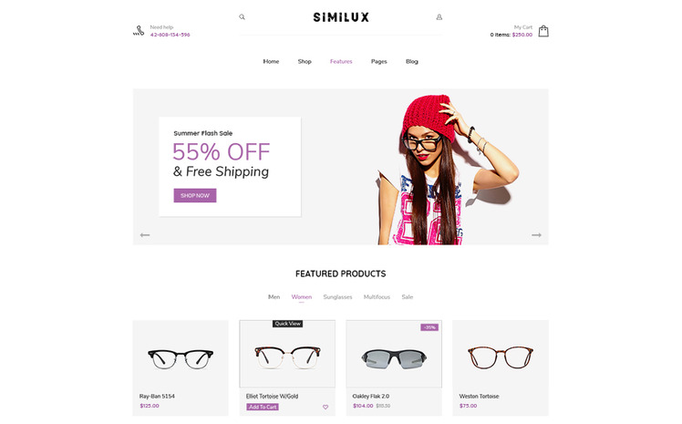 Similux Minimal Shopify Theme #86945