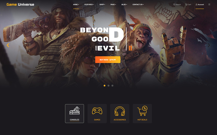 GameUniverse Game Store Shopify Theme #107571