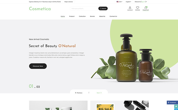 Cosmetica Beauty Cosmetics Shopify Theme #152640