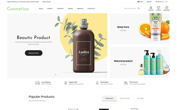 Cosmetica Beauty Cosmetics Shopify Theme #152640