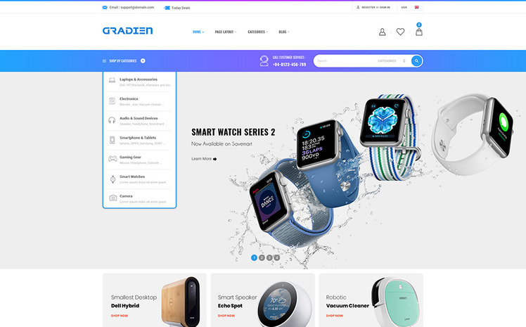 Gradien Electronics Warehouse Shopify Theme #154102