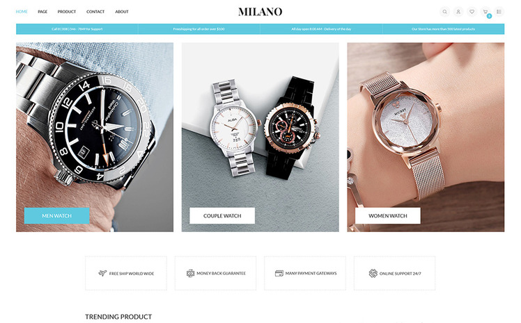 Milano Fashion Accessories Shopify Theme #156701