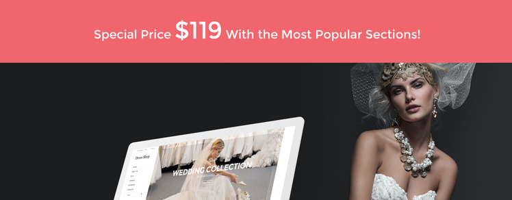 Dress Shop Sophisticated Wedding Dress Online Shop Shopify Theme #68113-1