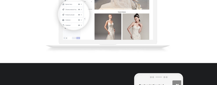 Dress Shop Sophisticated Wedding Dress Online Shop Shopify Theme #68113-7