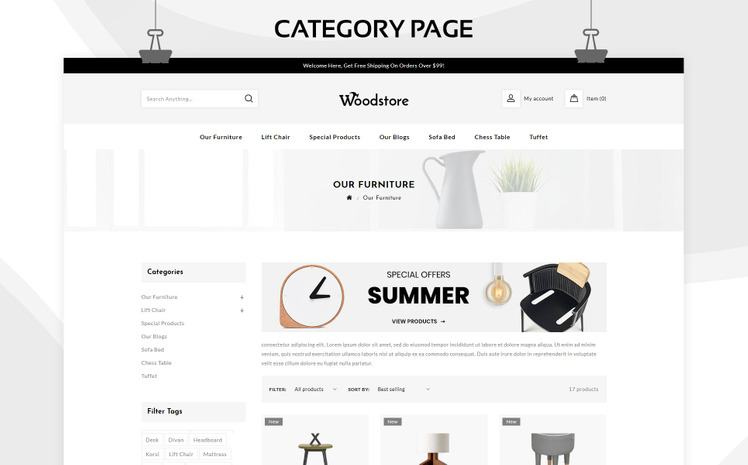 Wood Store The Multipurpose Responsive Shopify Theme #83565
