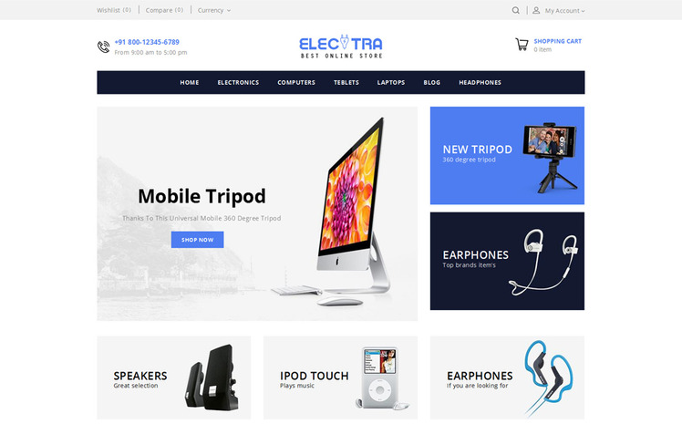 Electra Electronics Store Shopify Theme #83224