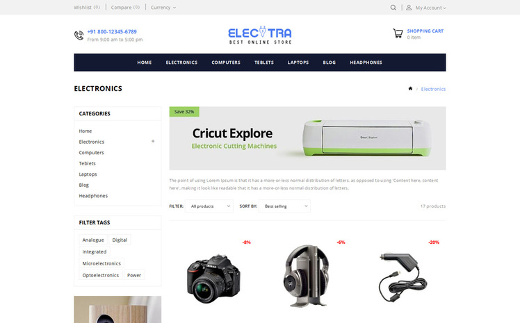 Electra Electronics Store Shopify Theme #83224