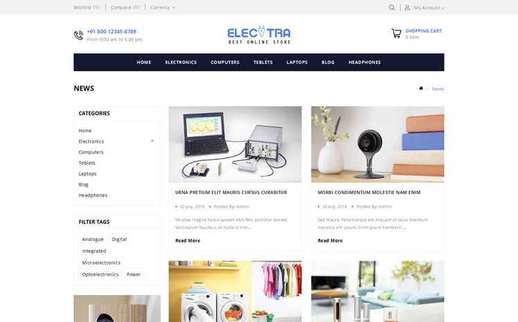 Electra Electronics Store Shopify Theme #83224