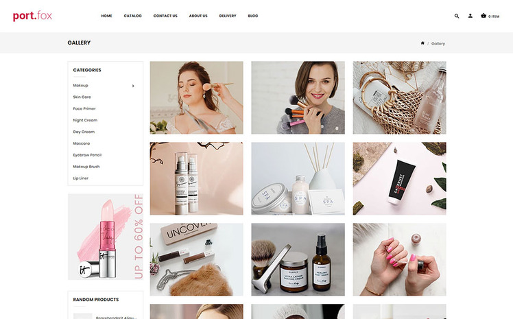 Portfox Cosmetics Store Shopify Theme #98577