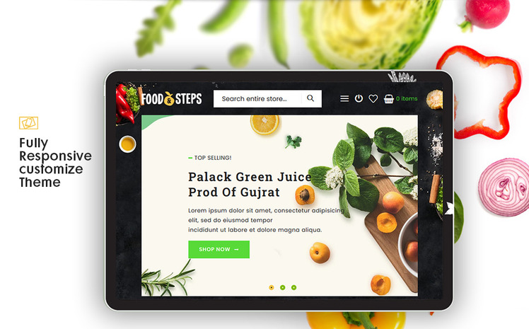 Food Steps The Organic Food Responsive Shopify Theme #93284