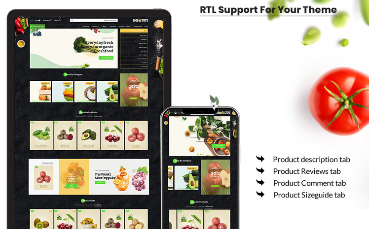 Food Steps The Organic Food Responsive Shopify Theme #93284