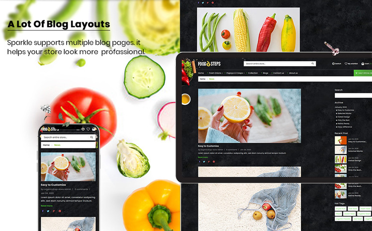 Food Steps The Organic Food Responsive Shopify Theme #93284