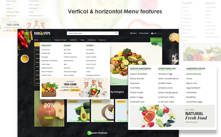 Food Steps The Organic Food Responsive Shopify Theme #93284
