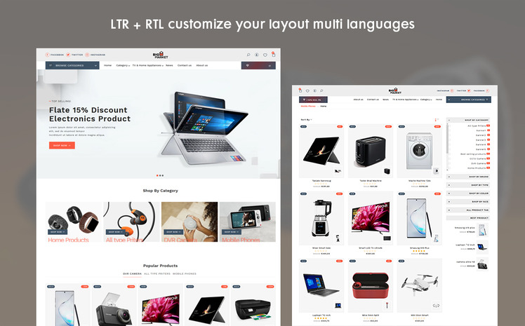 Bigmarket The Electronics Smartphones premium Shopify Theme #94210