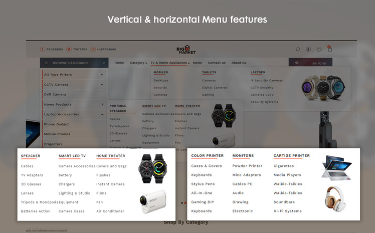 Bigmarket The Electronics Smartphones premium Shopify Theme #94210
