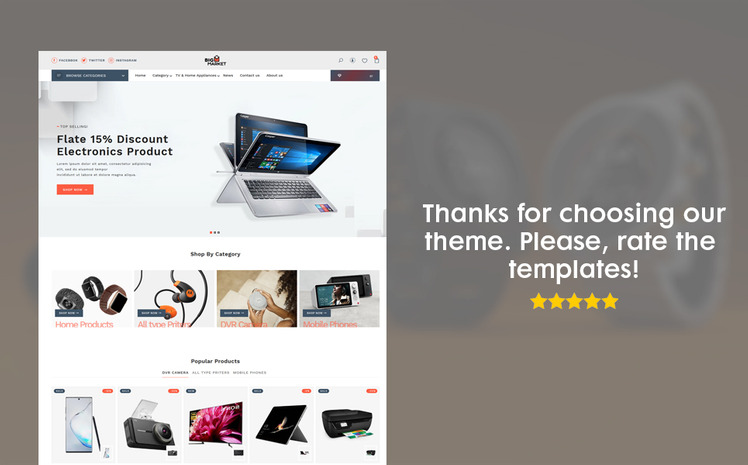 Bigmarket The Electronics Smartphones premium Shopify Theme #94210
