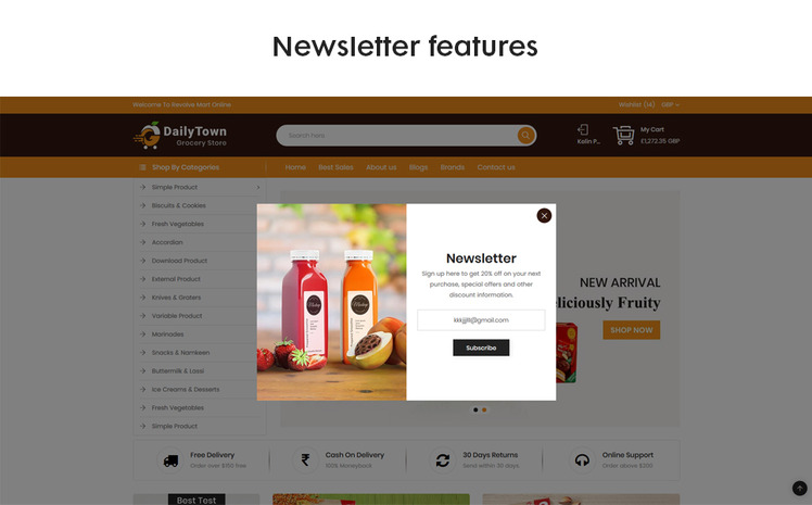 Dailytown The Grocery Food Responsive Premium Shopify Theme #107443