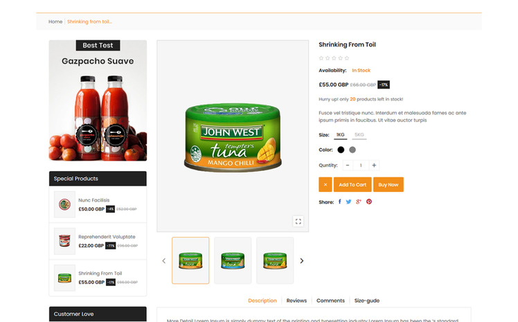 Dailytown The Grocery Food Responsive Premium Shopify Theme #107443