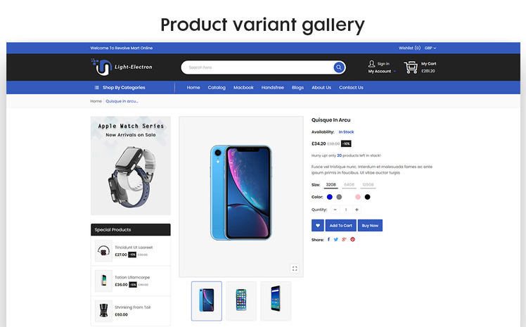 Light Electron The Electronics Mobile Premium Shopify Theme #123626