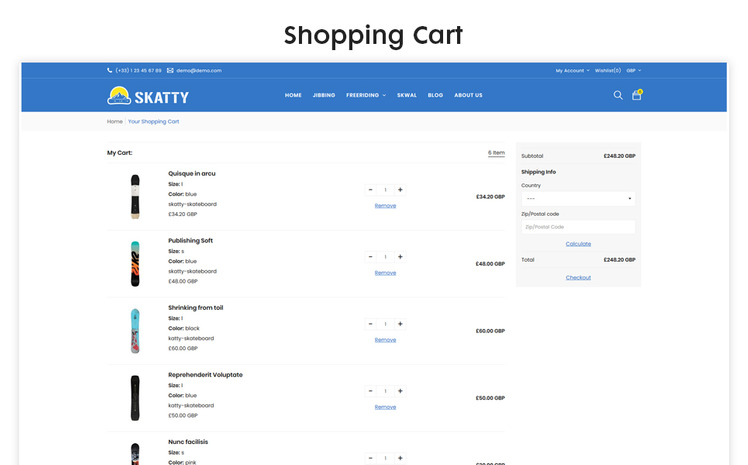 Skatty The Skateboard Responsive Premium Ecommerce Shopify Theme #136130