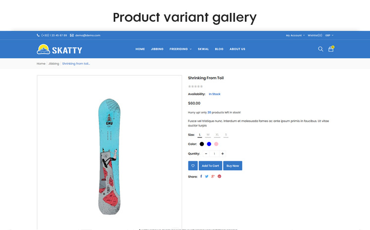 Skatty The Skateboard Responsive Premium Ecommerce Shopify Theme #136130
