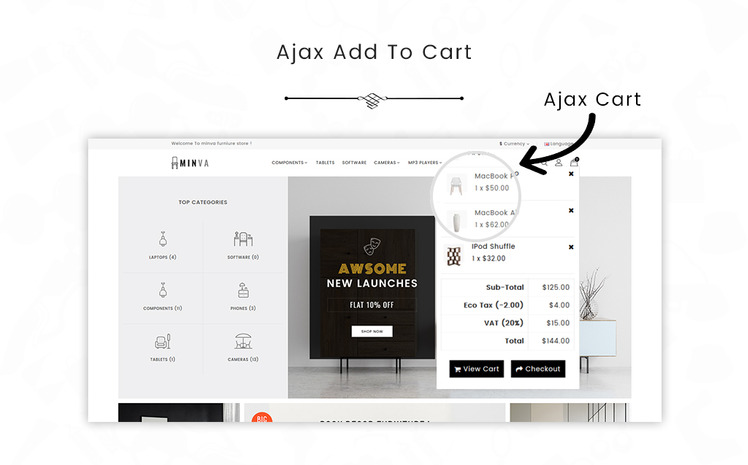 Minva Multipurpose Furniture Store Shopify Theme #85733