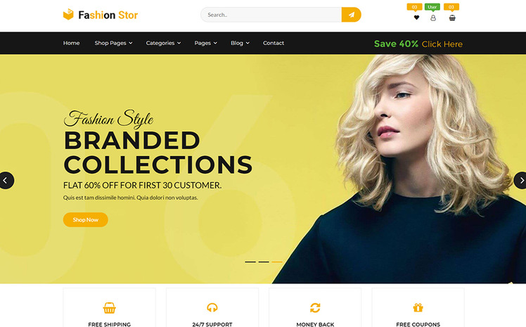 Fashion Stor - Fashion Shop & Ecommerce Website Template #96294