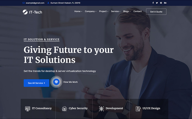 IT-Tech IT Solution & Technology WordPress Theme #98853