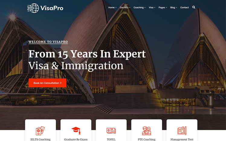 Visapro VisaPro - Immigration & Visa Consulting WordPress Theme #102084