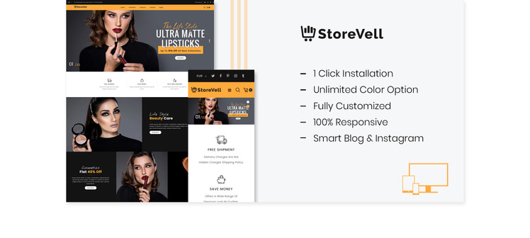 Storevell Cosmetics Shopify Theme #85284-1