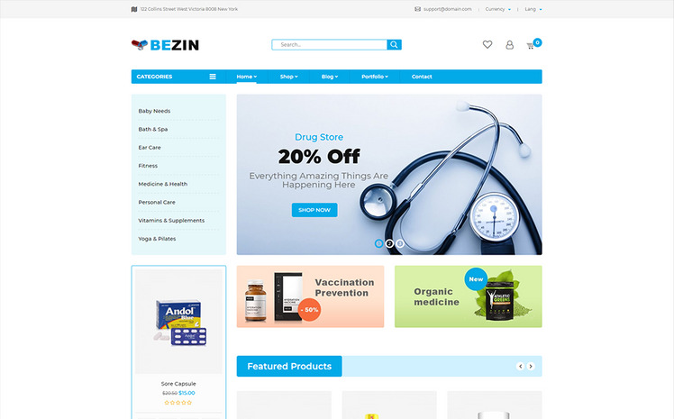 Bezyn Pharmacy Health Shopify Theme #103902