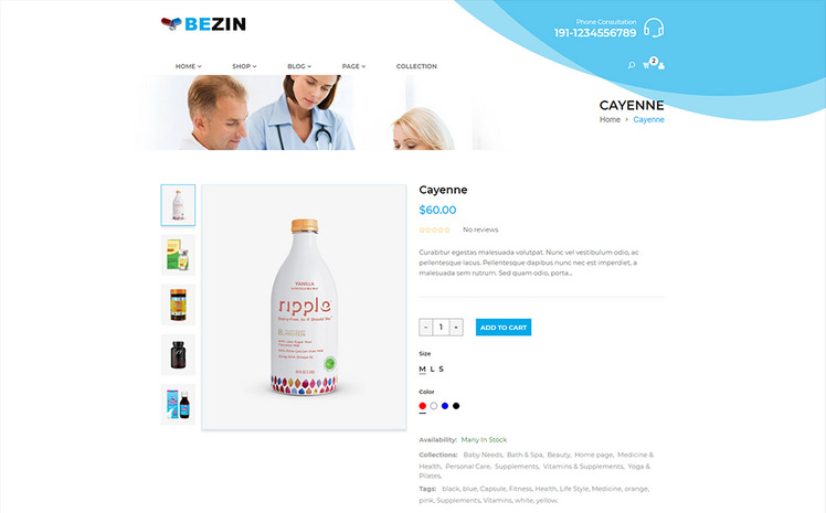 Bezyn Pharmacy Health Shopify Theme #103902