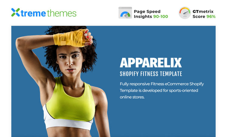 Apparelix Shopify Fitness eCommerce Template Shopify Theme #98573-1