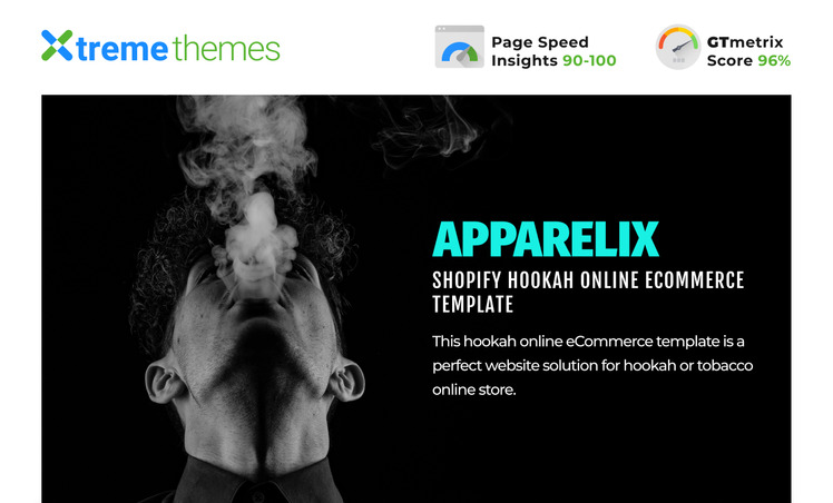 Apparelix Hookah Online eCommerce Template Shopify Theme #98574-1