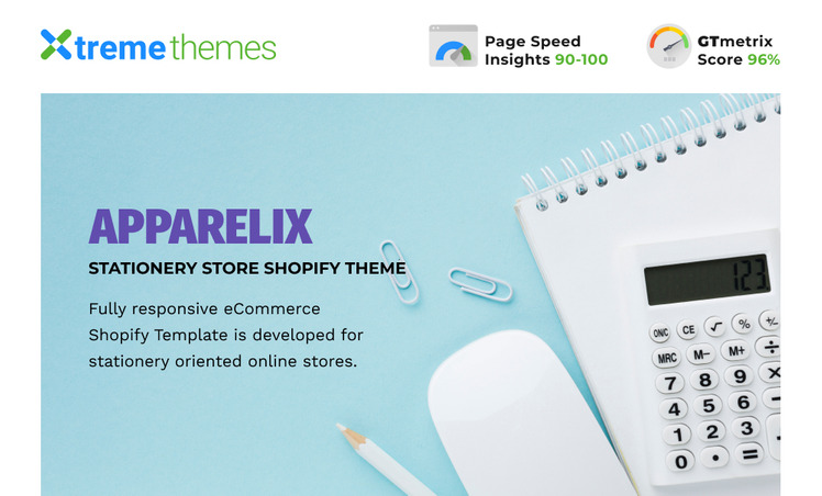 Apparelix Stationery Clean Shopify Theme #110717-1