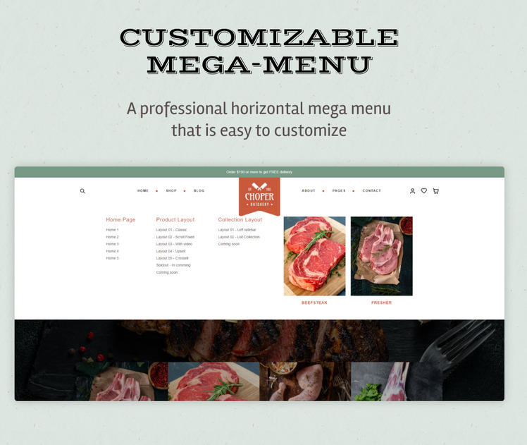 Ap Choper Fresh Meat Supermarket Shopify Theme #343939