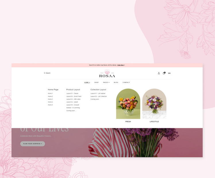 Ap Rosaa Flower Shop Shopify Theme #347544
