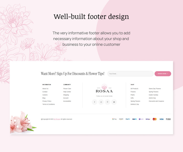 Ap Rosaa Flower Shop Shopify Theme #347544