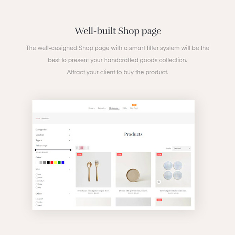Creamic Handcrafted Store Shopify Theme #187511