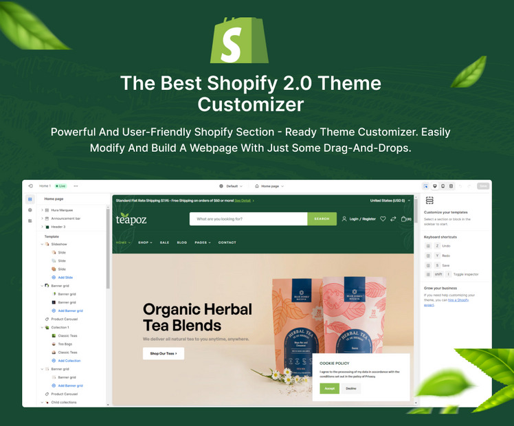 Ap Teapoz Organic Tea Shop Shopify Theme #358973