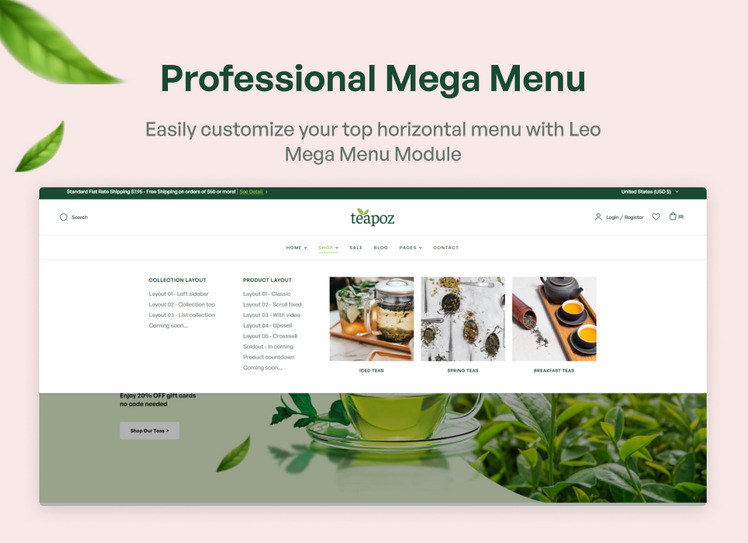 Ap Teapoz Organic Tea Shop Shopify Theme #358973