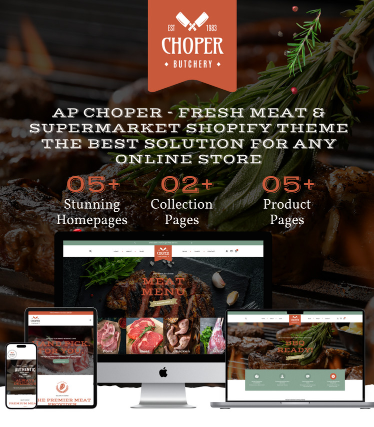 Ap Choper Fresh Meat Supermarket Shopify Theme #343939