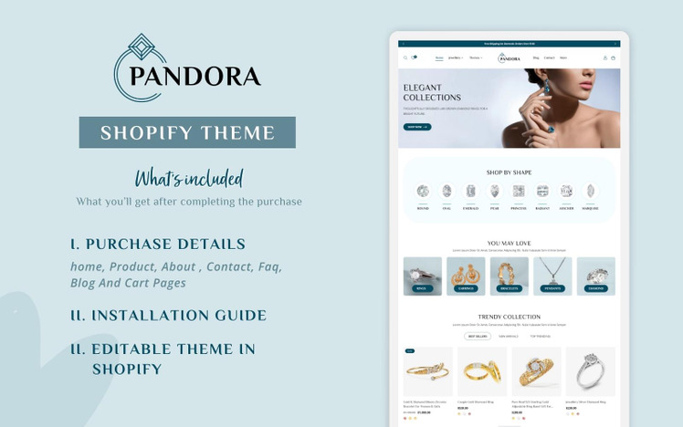 Pandora Jewelry Shopify Theme Minimalist Clean Shopify jewellery Theme Shopify OS #274237-14