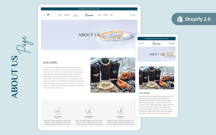 Pandora Jewelry Shopify Theme Minimalist Clean Shopify jewellery Theme Shopify OS #274237-9