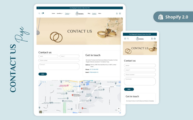 Pandora Jewelry Shopify Theme Minimalist Clean Shopify jewellery Theme Shopify OS #274237-11