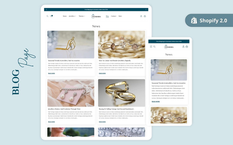 Pandora Jewelry Shopify Theme Minimalist Clean Shopify jewellery Theme Shopify OS #274237-10