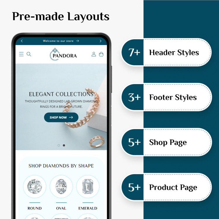 Pandora Jewelry Shopify Theme Minimalist Clean Shopify jewellery Theme Shopify OS #274237-3