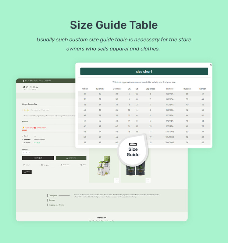 Mocha Organic Green Tea Coffee Store Shopify Theme #337898-14