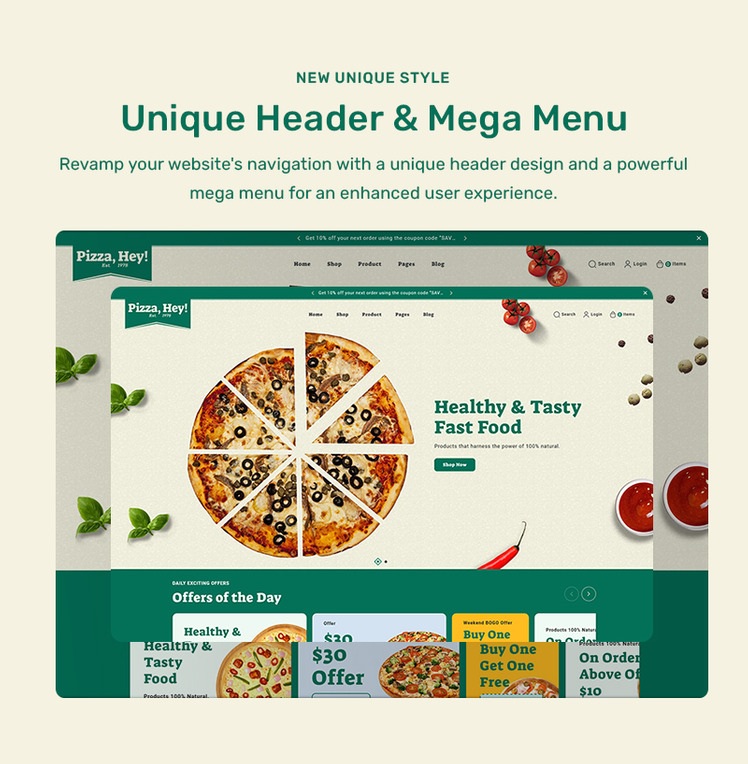 PizzaHey Pizza Fast Food Restaurants Shopify Theme #388885-9