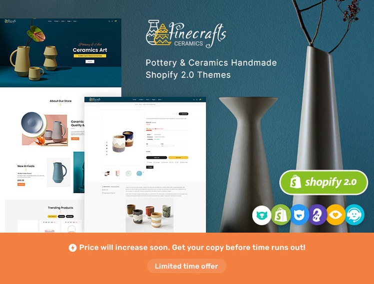 Finecraft Pottery and Ceramics Handmade Shopify Themes #332138-1